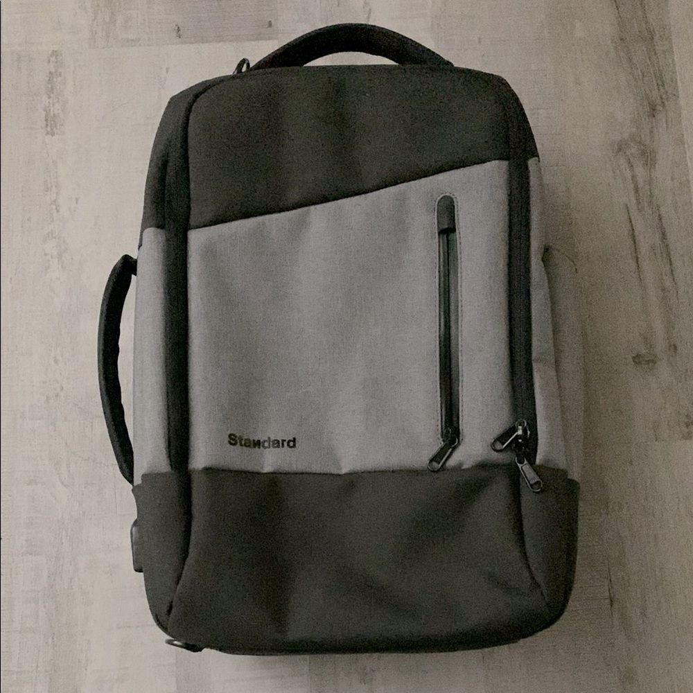 Standard Luggage Co. The Daily Backpack Black and Gray Convertible work/travel